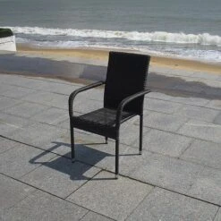 Albany Garden Rectangular Rattan Dining Set 6 Seater Grey Stackable -PlantHub Shop ALBSET6Gchair