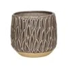 Arles Leaf Embossed Mocha Planter H24Cm D28Cm 2 Arles Leaf Embossed Mocha Planter H24Cm D28Cm -PlantHub Shop ALEMP28