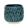Arles Leaf Embossed Teal Planter H24Cm W28Cm 1 Arles Leaf Embossed Teal Planter H24Cm W28Cm -PlantHub Shop ALETP28