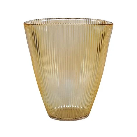 Amber Ribbed Vase H24.5Cm W21.5Cm 3 Amber Ribbed Vase H24.5Cm W21.5Cm