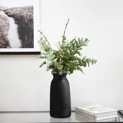 Akemi Vase Tall Carbon Black H32CM W16CM 5 Akemi Vase Tall Carbon Black H32CM W16CM -PlantHub Shop AVCB32 1 copy