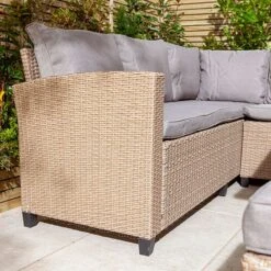 Rowlinson Garden Deluxe Rattan Corner Sofa Dining Set 8 Seat Oatmeal -PlantHub Shop AlbanyCornerset Wheat 04