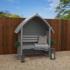 Waltons Wooden Arch Top Garden Pressure Treated Arbour Seat -PlantHub Shop Arbour Lifestyle 300dpi