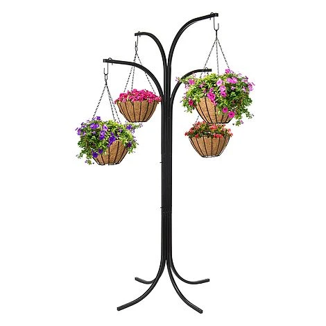 Charlotte Hanging Basket Tree Cascade With 4 Baskets And Liners Included 4 Charlotte Hanging Basket Tree Cascade With 4 Baskets And Liners Included - Image 2