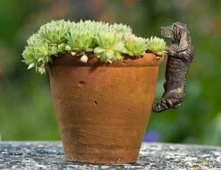 Antique Bronze Coloured Basset Hound Pot Buddy - Pot Hanger -PlantHub Shop BASSETT20 20620 20PB0032