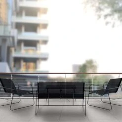 Idooka 4 Seater Black Mesh Lounge Sofa Set -PlantHub Shop Balcony1