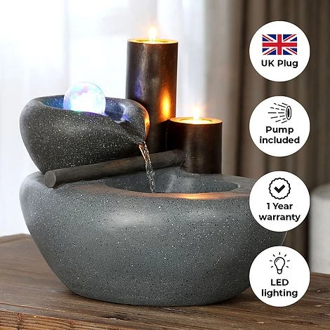 Cascading Bowls LED Garden Water Feature 4 Cascading Bowls LED Garden Water Feature - Image 2