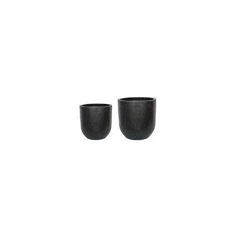 Catania Anthracite Terrazzo Set Of 2 Round Planters 3 Catania Anthracite Terrazzo Set Of 2 Round Planters