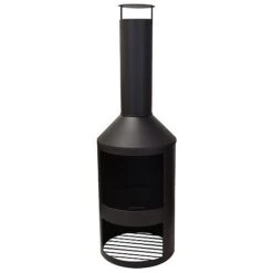 Idooka Black Chiminea Outdoor Heating Fire Pit -PlantHub Shop CM70001.LogStore.Main