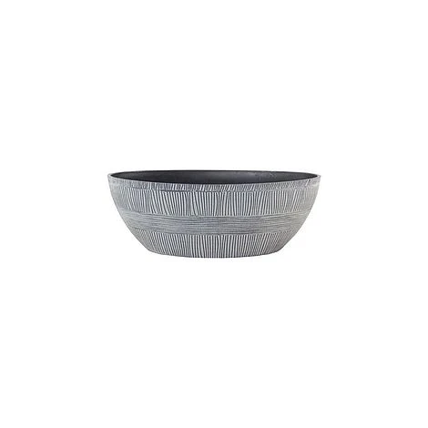 Sand Thatched Oval Bowl Planter 17" Ebony Grey Effect With No Drainage Holes 3 Sand Thatched Oval Bowl Planter 17" Ebony Grey Effect With No Drainage Holes