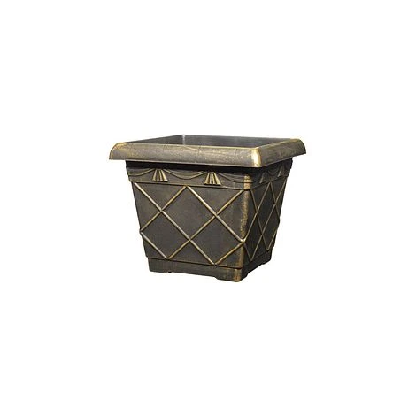 Tuscany Planter Roman Square 31cm Black Bronze Effect 3 Tuscany Planter Roman Square 31cm Black Bronze Effect