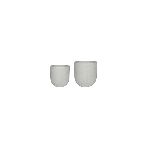 Catania White Terrazzo Set Of 2 Round Planters 3 Catania White Terrazzo Set Of 2 Round Planters