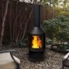 Idooka Black Chiminea Outdoor Heating Fire Pit 2 Idooka Black Chiminea Outdoor Heating Fire Pit -PlantHub Shop Centrepiece1
