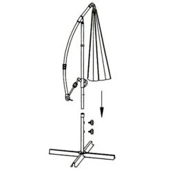 Idooka 300cm Grey Cantilever Garden Parasol - Patio Umbrella & Sun Shade -PlantHub Shop Construction2