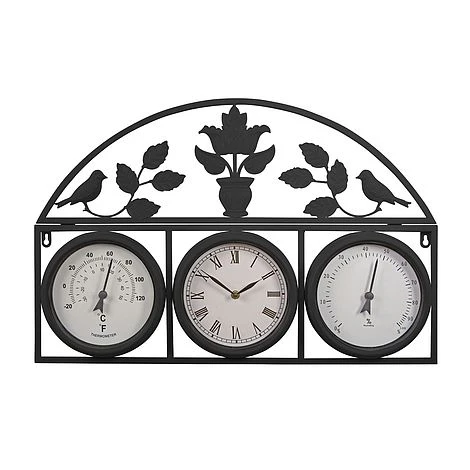 Garden Wall Clock - Black 4 Garden Wall Clock - Black - Image 2