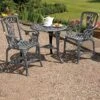 Three-Piece Rose Armchair Bistro Set - Pewter -PlantHub Shop D9507 1