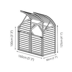 Pressure Treated 5' X 3' Bin Storage Unit -PlantHub Shop Double20Bine20Store
