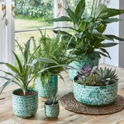 Emerald Reactive Glaze Planter H21Cm D21Cm -PlantHub Shop ERGP21 1