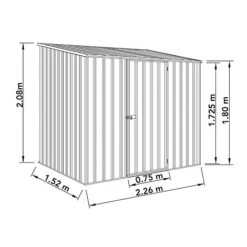 Absco Space Saver 7'5 X 5' Pent Roof Outdoor Metal Garden Storage Shed - 4 Colours Available 14 Absco Space Saver 7'5 X 5' Pent Roof Outdoor Metal Garden Storage Shed - 4 Colours Available -PlantHub Shop ESDXL20MET003 Spec Drawing 300dpi