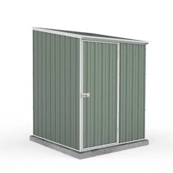 Absco Space Saver 5' X 5' Pent Roof Outdoor Metal Garden Storage Shed - 4 Colours Available -PlantHub Shop ESDXL20MET105 White Background 01