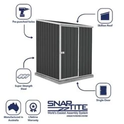 Absco Space Saver 5' X 5' Pent Roof Outdoor Metal Garden Storage Shed - 4 Colours Available -PlantHub Shop ESDXL20MET107 9