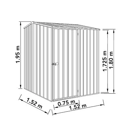 Absco Premier 5' X 5' Reverse Apex Roof Outdoor Metal Garden Storage Shed - 2 Colours Available 10 Absco Premier 5' X 5' Reverse Apex Roof Outdoor Metal Garden Storage Shed - 2 Colours Available - Image 8