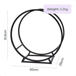 Idooka Round Indoor Contemporary Log Storage Raised Metal Design Log Holder -PlantHub Shop FB8000090.Dimensions