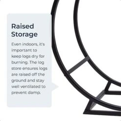 Idooka Round Indoor Contemporary Log Storage Raised Metal Design Log Holder -PlantHub Shop FB8000090.Raised