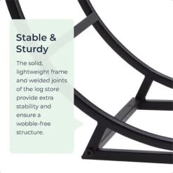 Idooka Round Indoor Contemporary Log Storage Raised Metal Design Log Holder -PlantHub Shop FB8000090.Sturdy