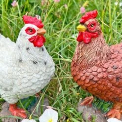 Pair Of Garden Chicken Ornaments -PlantHub Shop FW1006 4