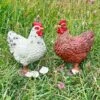 Pair Of Garden Chicken Ornaments -PlantHub Shop FW1006 5