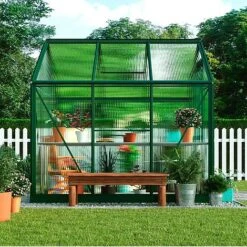Garden Grow Traditional Greenhouse 6.2 X 6.2 X 6.6ft - Green 13 Garden Grow Traditional Greenhouse 6.2 X 6.2 X 6.6ft - Green -PlantHub Shop G0467