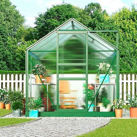 Garden Grow Traditional Greenhouse 6.2 X 6.2 X 6.6ft - Green 8 Garden Grow Traditional Greenhouse 6.2 X 6.2 X 6.6ft - Green - Image 6