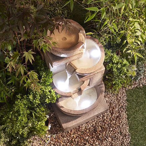 4 Tier Laguna Cascade Water Feature With Light 4 4 Tier Laguna Cascade Water Feature With Light - Image 2