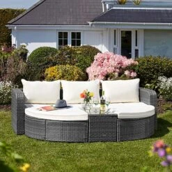 Firenze Five-Section Rattan Daybed - Dark Grey 7 Firenze Five-Section Rattan Daybed - Dark Grey -PlantHub Shop G2580 FIRENZE RATTAN DAY BED LS 1