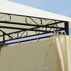 Garden Life 3x3m Metal Gazebo With Cream Roof And Curtains -PlantHub Shop G2762 4