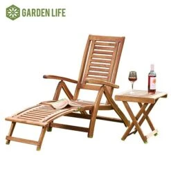 Garden Life Acacia Folding Steamer Deck Chair -PlantHub Shop G2858 Acacia Steamer Chair With Table CO 1 logo