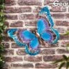 Garden Gear Metal And Glass Butterfly Wall Art - Blue 2 Garden Gear Metal And Glass Butterfly Wall Art - Blue -PlantHub Shop G3565 1