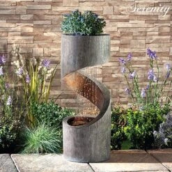 Serenity Spiral Rainfall Water Feature With Planter 8 Serenity Spiral Rainfall Water Feature With Planter -PlantHub Shop G3885 1