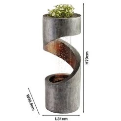 Serenity Spiral Rainfall Water Feature With Planter 11 Serenity Spiral Rainfall Water Feature With Planter -PlantHub Shop G3885 5
