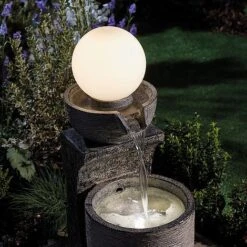Serenity Bowl Water Feature With Globe Light 7 Serenity Bowl Water Feature With Globe Light -PlantHub Shop G3888 3