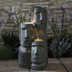 Serenity Easter Island Head Cascade Water Feature -PlantHub Shop G3890 2