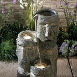 Serenity Easter Island Head Cascade Water Feature -PlantHub Shop G3890 3