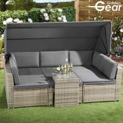 Garden Gear California Rattan Daybed With Canopy -PlantHub Shop G3906 3