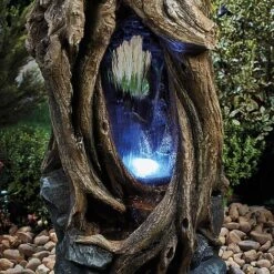 Serenity Hollow Tree Trunk Waterfall Water Feature -PlantHub Shop G3946 3