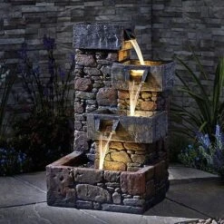 Serenity Cubic Cascading Pebble Wall Water Feature -PlantHub Shop G3949 3