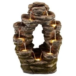 Serenity Double-Sided Rock Cascade Water Feature -PlantHub Shop G3954 4