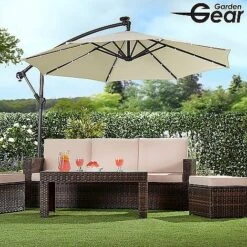 Solar LED Cantilever Parasol -PlantHub Shop G3975