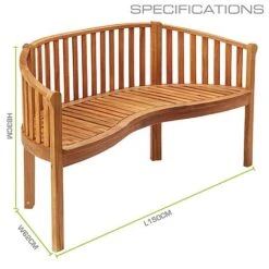 Garden Gear Acacia 3-Person Banana Bench -PlantHub Shop G4031 4