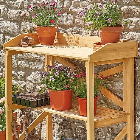 Garden Grow Wooden Two-Tier Potting Bench 3 Garden Grow Wooden Two-Tier Potting Bench
